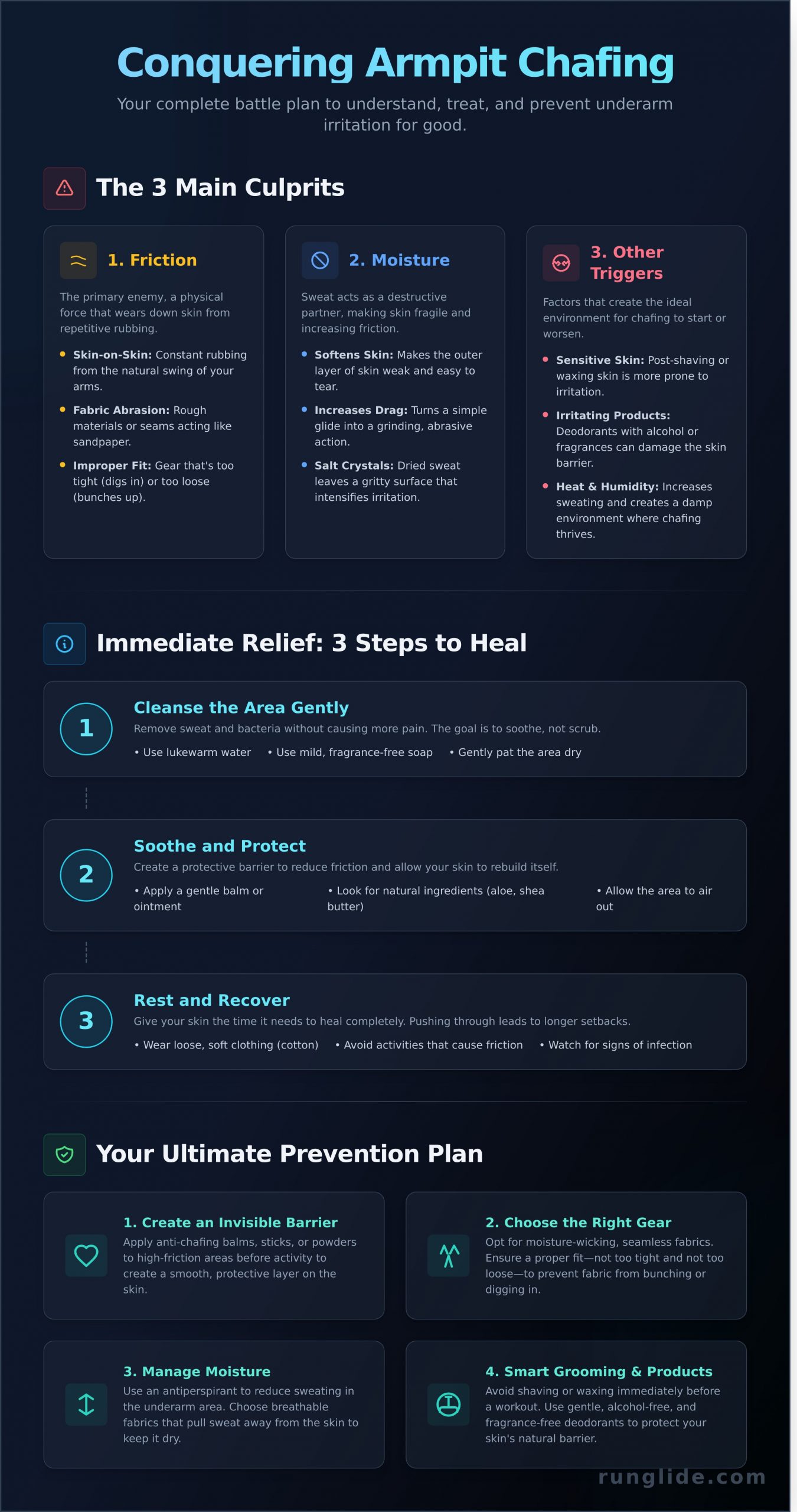 Armpit Chafing: How to Stop the Burn and Stay Active - Infographic