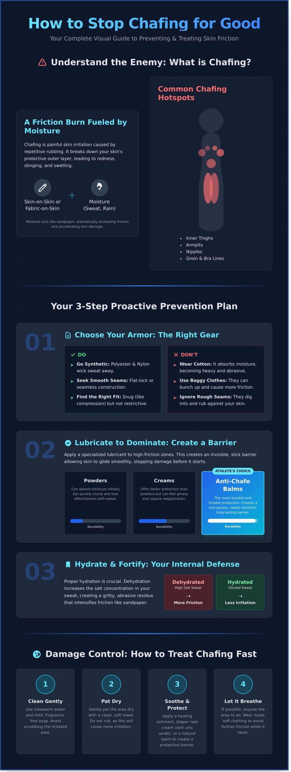 How to Stop Chafing: Your Complete Guide to Prevention and Relief - Infographic