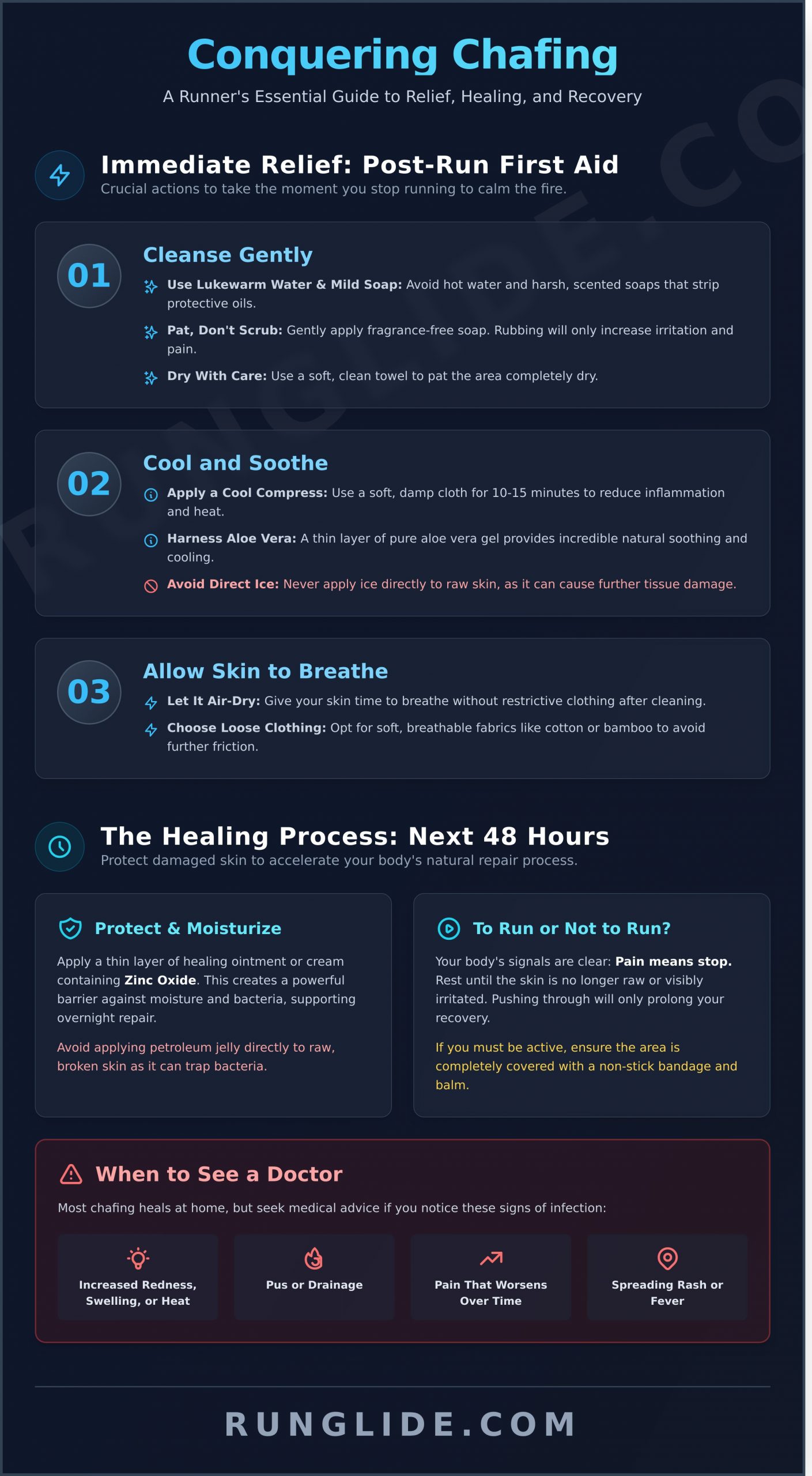 How to Treat and Prevent Chafed Skin From Running: A Runner’s Guide - Infographic