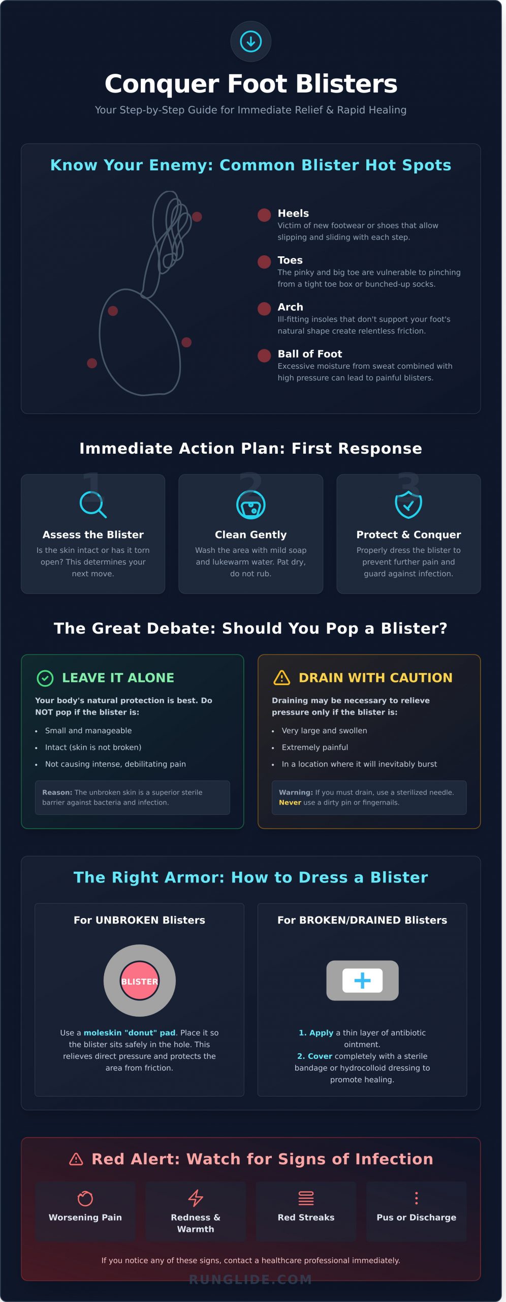 Blister Relief for Feet: The Athlete’s Guide to Treatment & Prevention in 2026 - Infographic